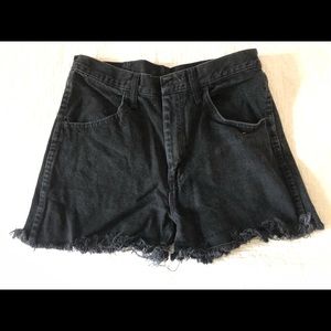 Black High Waisted Jean Shorts